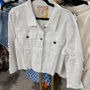 Good Hart Women's White Denim Jacket